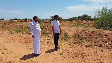 Tagore with MP Su Venkatesan at the AIIMS Madurai site in Thoppur