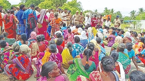 Following the incident, villagers staged a protest seeking action against the doctor and nurses.