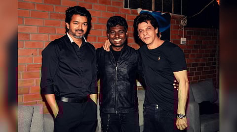 Atlee with Vijay and Shah Rukh Khan