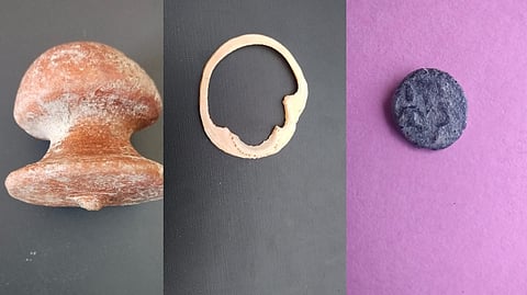 Objects unearthed during the excavation