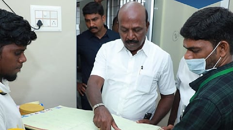 Health Minister Ma Subramanian during an inspection