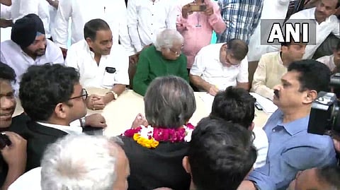 Senior Congress leader & MP Shashi Tharoor files his nomination for the post of Congress president at the AICC office in Delhi.