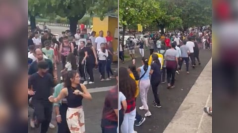 Screen capture from the performance