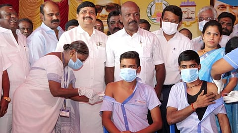Health Minister Ma Subramanian inspected the mega vaccination drive in T Nagar
