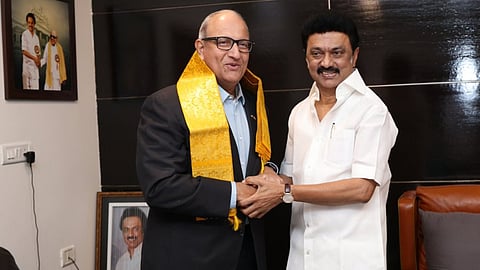 Singapore Transport Minister S Iswaran with Chief Minister MK Stalin