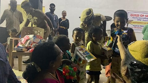 AS Kumari visited the homes and met the children who are studying in Class 8