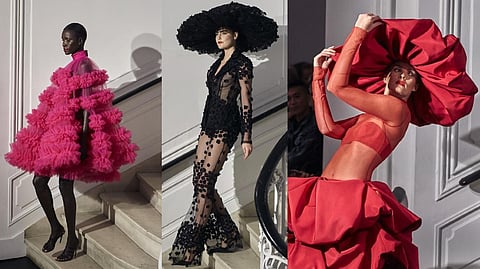 Fashion from the Christian Siriano collection is modeled during Fashion Week.
