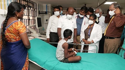 Health Minister Ma Subramanian inspected the fever ward at the Institute of Child Health at Egmore Children's Hospital on Thursday