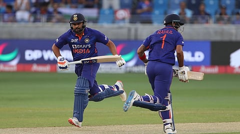 In the fourth over of the innings, Rohit hammered Haris Rauf for 12 runs, while smashing one six and four.
