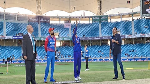 Mohammad Nabi won the toss and elected to field first against India in their last Super Four clash