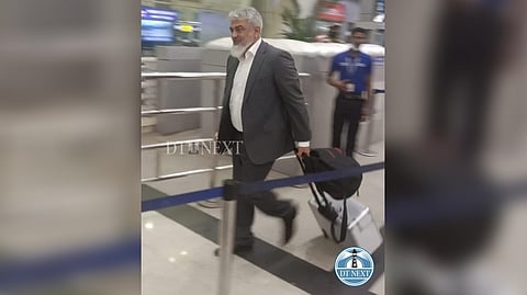 Ajith Kumar at the airport