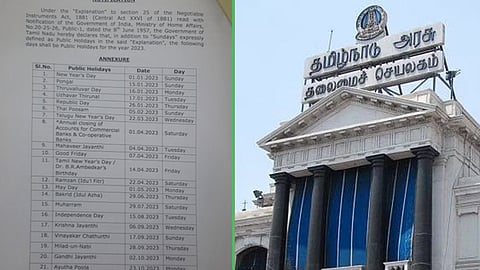 Tamil Nadu releases list of public holidays for 2023