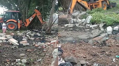 The untouchability wall in Thokkamour village demolished by Tiruvallur district administration