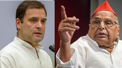 Mulayam Singh Yadav and Rahul Gandhi