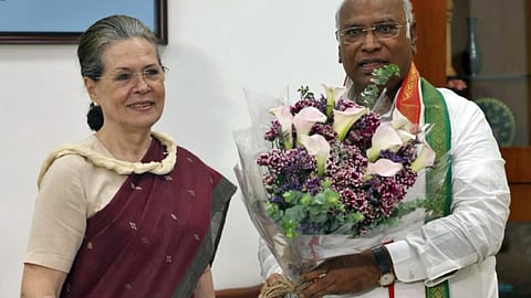 Sonia Gandhi congratulated veteran leader Mallikarjun Kharge on winning the party presidential polls