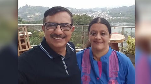 Prem Kumar and Sujatha  who was killed in the helicopter crash near Kedarnath