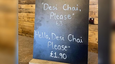 Photo of the cafe's menu