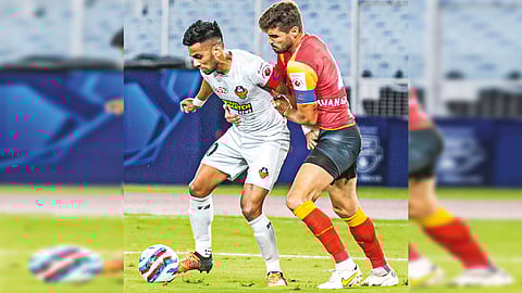 Action during FC Goa and East Bengal in the ISL