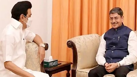 Governor Ravi with Stalin