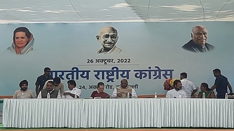 Kharge takes over as first non-Gandhi Congress president