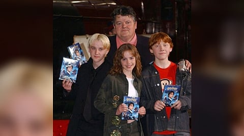 Tom Felton, Robbie Coltrane, Emma Watson,Rupert Grint