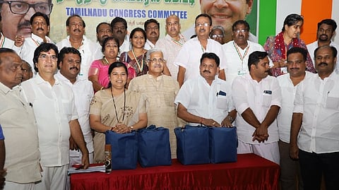 PCC members of the state Congress on Monday cast their votes at party state headquarters Sathyamurthy Bhavan.