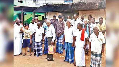 Milk producers staging a protest in Thanjavur on Wednesday.