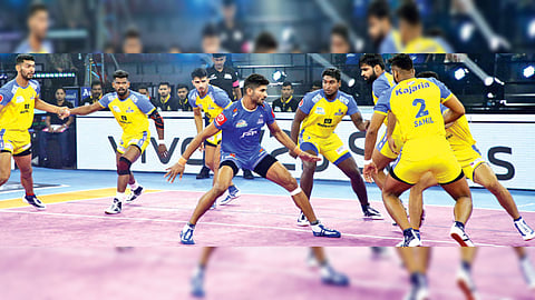 Action from the Tamil Thalaivas-Haryana Steelers match