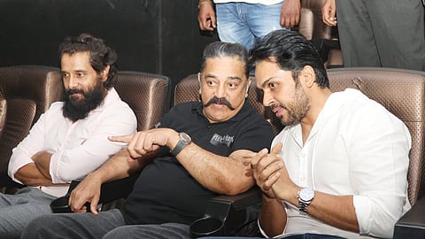 Kamal Haasan with Chiyaan Vikram and Karthi