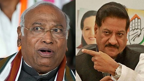 Congress president Mallikarjun Kharge; Ex-Maha CM Prithviraj Chavan