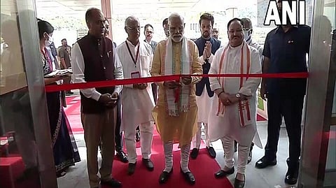 PM Modi inaugurating AIIMS Bilaspur