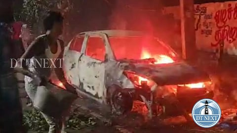 LPG cylinder explosion in a car