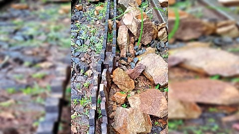 The boulders, which rolled down on the NMR track near Hill Grove in The Nilgiris on Tuesday
