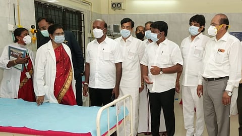 Minister Ma Subramanian at the Government Kilpauk medical College