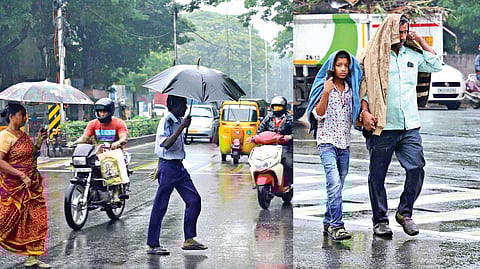 Sudden downpour gave a break to the soaring temperatures in the city