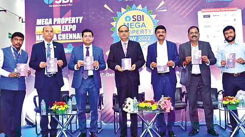 SBI?s chief general manager Radhakrishna (centre) along with other dignitaries during the inaugural function of the Mega Property Show