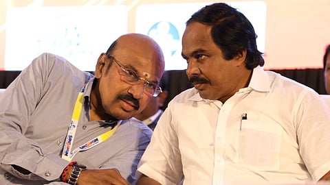 S. Rethinavelu, Senior President of Tamil Nadu Chamber of Commerce and Industry and IT & DS Minister T.Mano Thangaraj