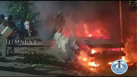 LPG cylinder explosion in a car