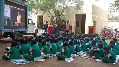 Awareness programmes on flu and dengue prevention being held in schools through mobile vehicle