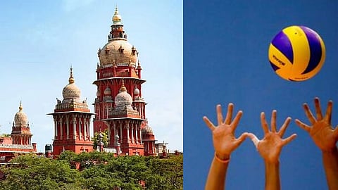 Madras High Court (L), Volleyball Representative Image (R)