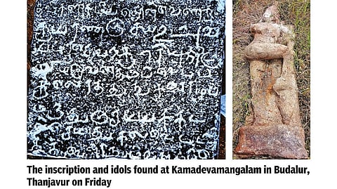 Idols, inscription of Kulothunga Chola found in Budalur