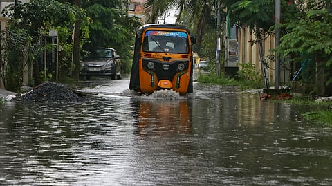 Heay rainfall results in stagnant of water in madipakkam