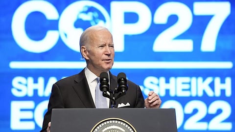 President Joe Biden speaks at the COP27 U.N. Climate Summit