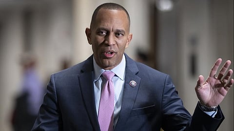 House Democratic Caucus Chair Hakeem Jeffries, D-N.Y., arrives for leadership elections where he is expected to become the top Democrat in the House when Nancy Pelosi steps down as speaker, at the Capitol in Washington.