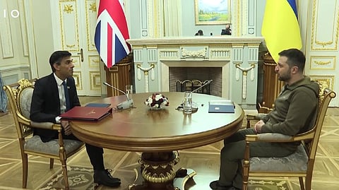 UK PM Rishi Sunak meets Ukrainian President Volodymyr Zelenskyy