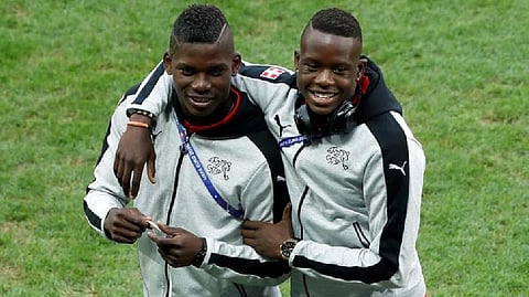 Switzerland's Denis Zakaria and Breel Embolo
