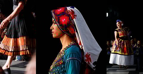 Models presents during original Mexican Textile Art meeting