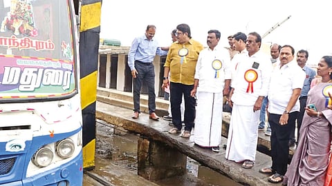 Tamil Nadu Assembly Estimates Committee members inspecting the buses in a depot in Coimbatore on Tuesday
