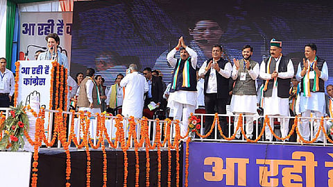 Congress General Secretary Priyanka Gandhi Vadra addresses rally.