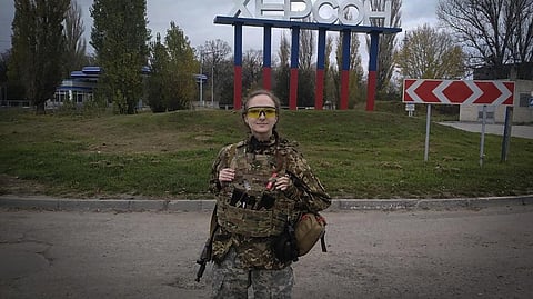 Ukrainian female soldier